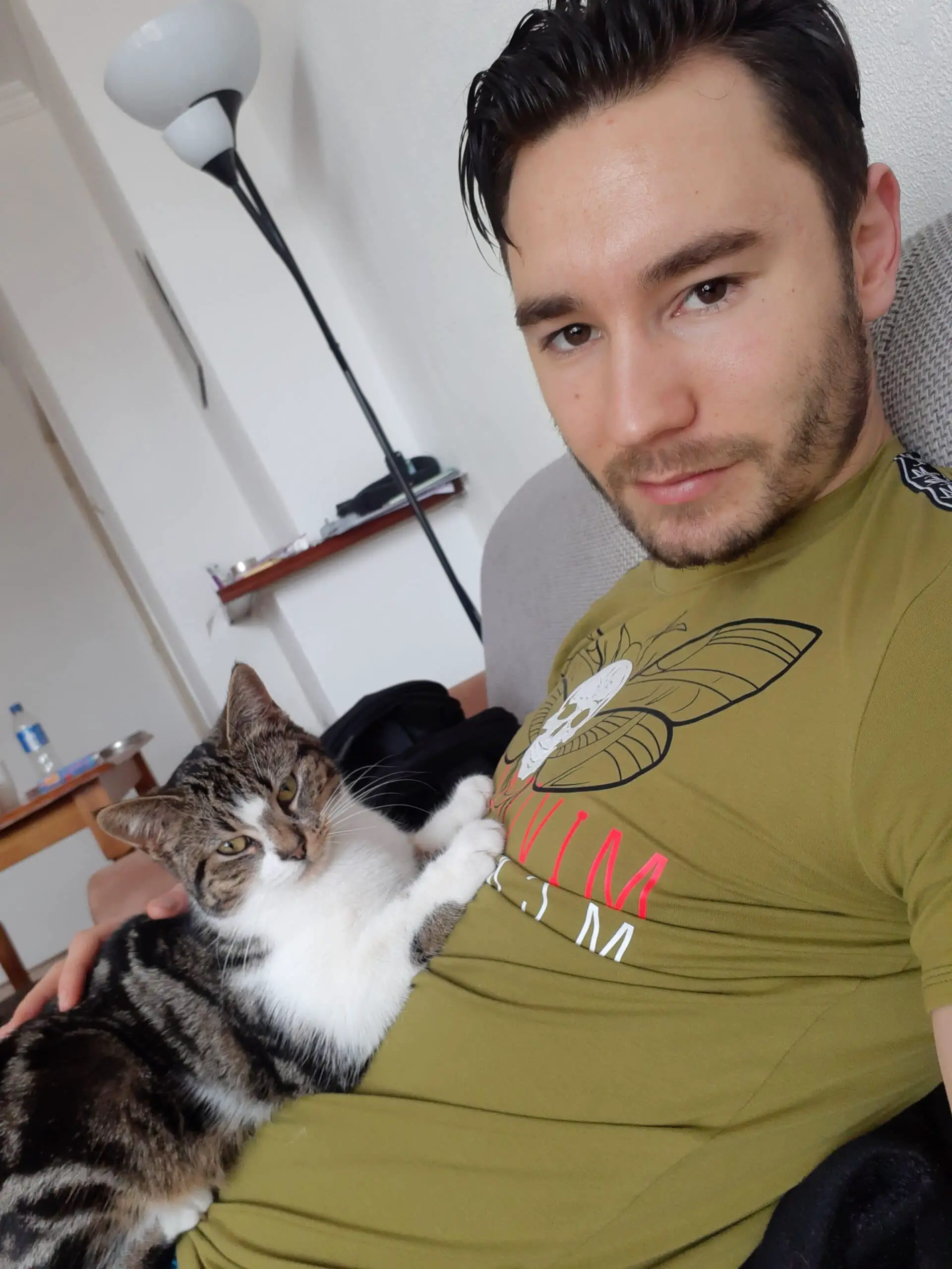 Cat sitting on my lap